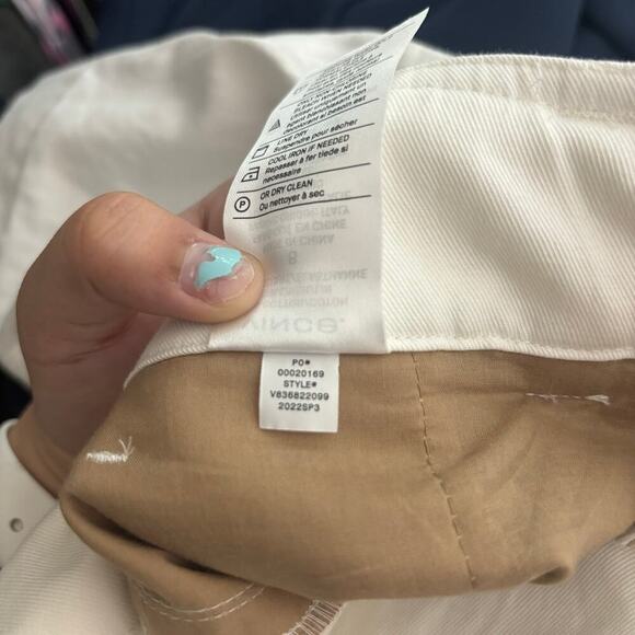 Vince Belted Twill Short Optic White Size 8 - Picture 10 of 10